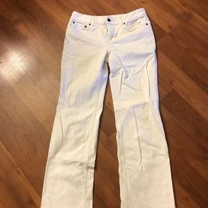 LOFT White Straight Legged Jeans